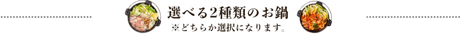 選べる2種類のお鍋　※どちらかの選択になります。